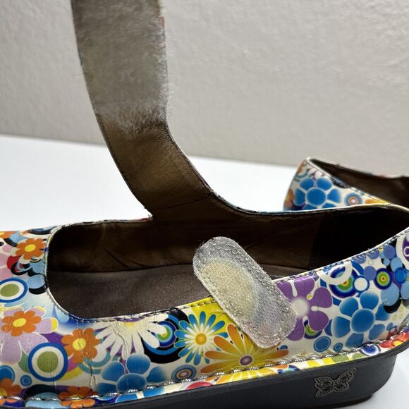 Alegria Paloma Floral Button Mary Jane Colorful Shoes Women's size 38 8 8.5 - Picture 11 of 16